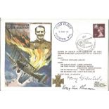 WW2 Luftwaffe and USA double signed cover Colonel Perry Lindsay Shuman USMC Ace with 6 aerial