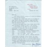 WW1 RFC John Oliver A signed personal letter dated January 6th 1976 from John Oliver a RFC veteran