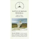 Battle of Britain Memorial at Chapel le Ferne, Folkestone, UK, triple folding information brochure