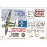 WW2 aces multiple signed 40th ann Battle of Britain cover. Signed by James Lacey DFM, Gen Adolf