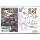 Secret Army TV series multiple Signed First Day Cover. Was actually flown in the RAF Lysander, as