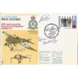 WW1 RFC Multiple Signed Cover: Air Commodore Fred West VC, Group Captain P Champniss AFC, Flt Lt