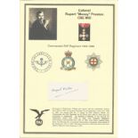 Colonel Rupert Mossy Preston CBE MiD signed piece. He served with the Coldstream Guards and became