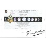 Apollo 17 Astronaut Harrison Schmitt signed 10 x 8 inch colour proof of a Space FDC. Good condition.