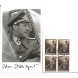 WW2 Johannes Stollenburger signed wartime reproduction black and white photograph, approximately 6