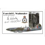 Squadron Leader Harold E. Walmsley signed World War II 6x4 white card with black and white photo.