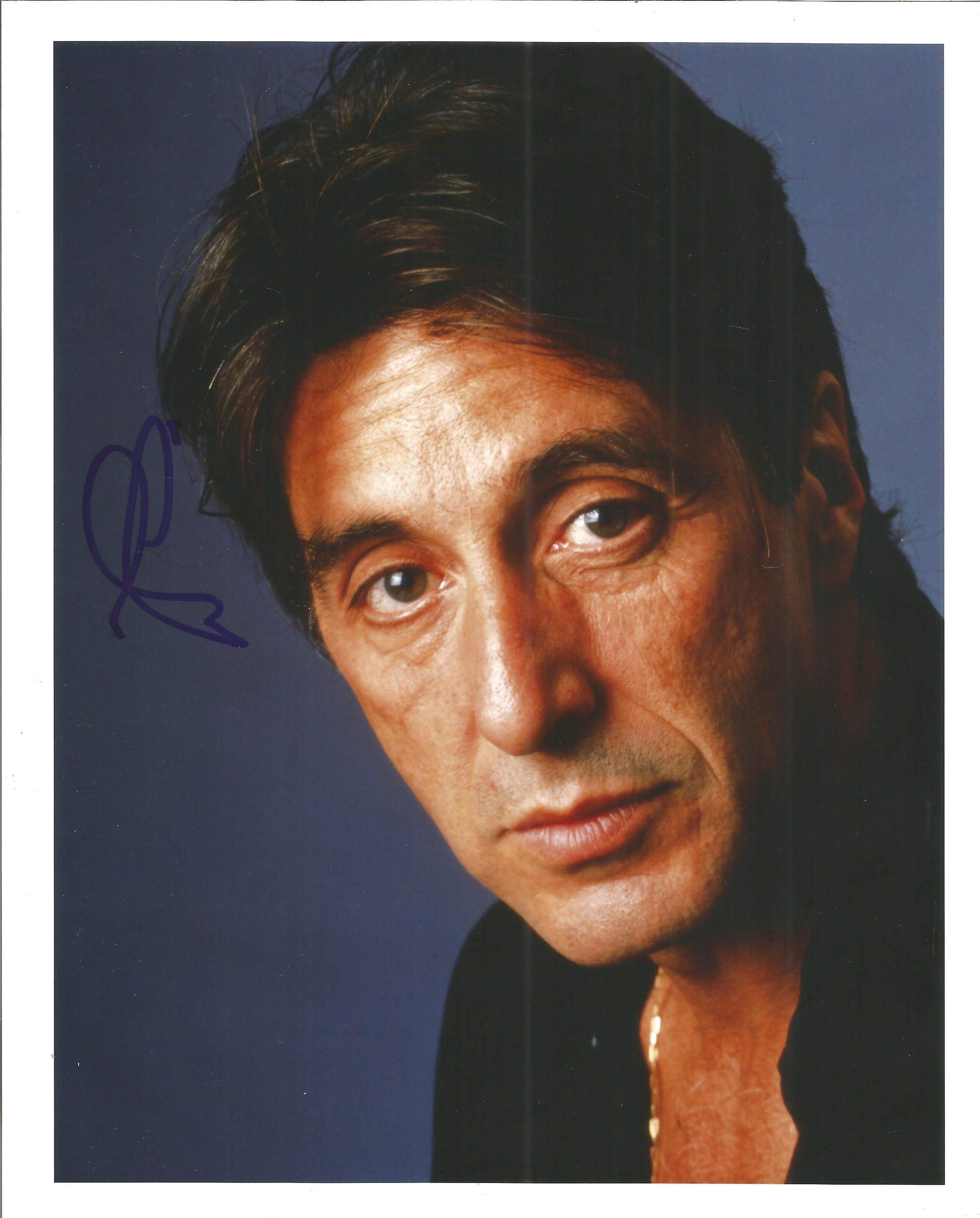 Al Pacino Signed 10x8 Colour Photo. Good condition. All autographs come with a Certificate of
