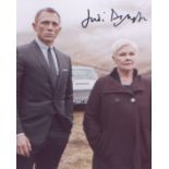James Bond Judi Dench signed 10 x 8 inch photo of Dame Judi Dench in character. Good condition.