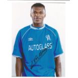 Marcel Desailly Signed Chelsea 8x10 Photo. Good condition. All autographs come with a Certificate of