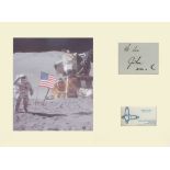 Apollo 15 James Irwin. Signature and personal business card with picture of James Irwin on the moon.