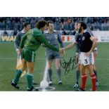 Autographed Danny McGrain 12 X 8 Photo Col, Depicting The Scotland Captain Shaking Hands With His