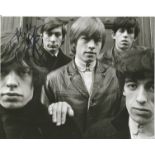 Rolling Stones Charlie Watts signed 10 x 8 inch b/w group photo, dedicated to Mark. Good