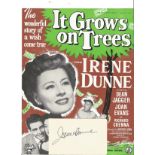 Irene Dunne (1918 1961) Actress Signed Vintage Album Page With It Grows On Trees Picture. Good