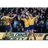 Autographed Frank Stapleton 12 X 8 Photo Col, Depicting Arsenal's Graham Rix Celebrating With