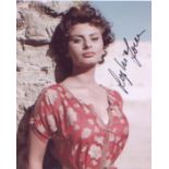 Sophia Loren Signed 10 X 8 Inch Photo. Good condition. All autographs come with a Certificate of