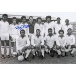 Autographed Brendon Batson 12 X 8 Photo B/W, Depicting An Iconic Image Showing The Cyrille Regis