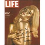 James Bond Shirley Eaton signed 10 x 8 inch colour photo of Life Magazine cover, she has added