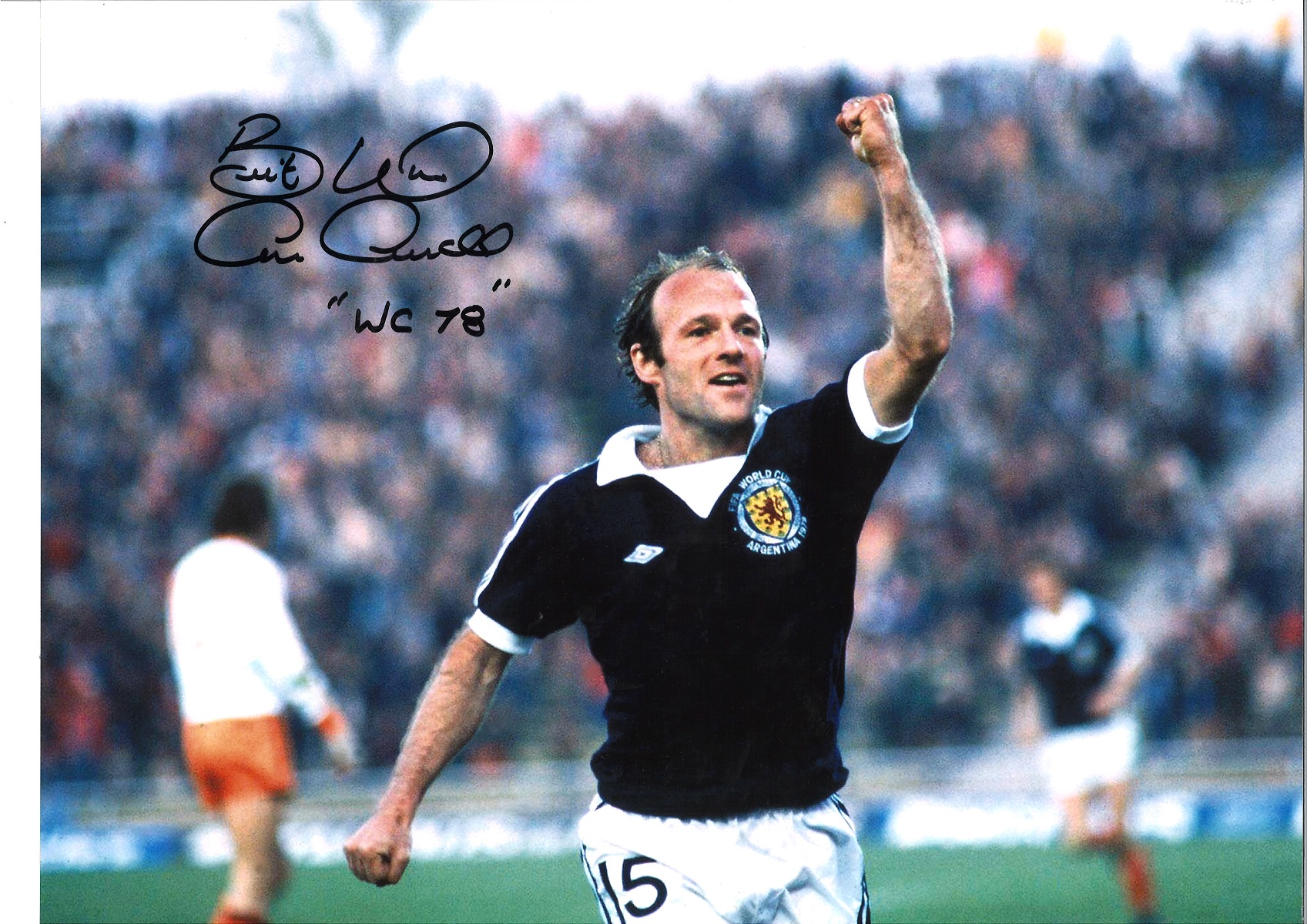 Archie Gemmill Scotland Signed 16 x 12 inch football photo. Good condition. All autographs come with