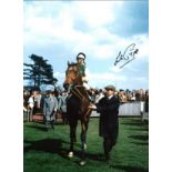 Lester Piggott Signed 16 x 12 inch horse racing photo. Good condition. All autographs come with a