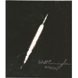 Apollo 7 Astronaut Walt Cunningham signed 10 x 10 inch colour space book photo of rocket in