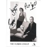 The Human League Fully Signed By Phil Oakey, Joanne Catherall & Susan Anne Sulley Promo Photo.