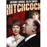 Helen Mirren signed 16 x 12 inch colour photo of poster for Hitchcock. Good condition. All