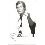 Roger Moore signed 6 x 4 inch b/w photo as James Bond. Good condition. All autographs come with a