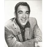 Anthony Quinn signed 10 x 8 inch b/w portrait photo. Good condition. All autographs come with a