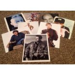 Entertainment collection 8 assorted signed photos names include John Travolta, William Moseley,