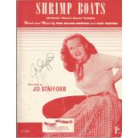 Jo Stafford (1917-2008) Singer Signed Vintage Shrimp Boats Sheet Music £10-12. Good condition. All