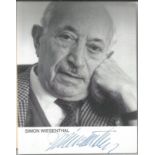 Simon Wiesenthal signed 7x5 black and white photo. Simon Wiesenthal KBE (31 December 1908 - 20