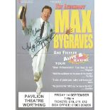 Max Bygraves signed flyer. Good condition. All autographs come with a Certificate of Authenticity.