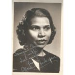 Marian Anderson signed 6x4 black and white photo dedicated. Marian Anderson (February 27, 1897 -