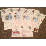 Royal Visit FDC collection 11 signed flown covers all signed by RAF crew commemorating various Royal