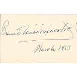 Benno Moiseiwitsch signed album page. Russian pianist. Good condition. All autographs come with a