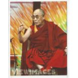 Dalai Lama signed 7x5 colour photo. Dalai Lama is a title given by the Tibetan people to the