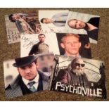 Tv collection 7 signed colour photos signatures include Laurence Fox, Rory Kinnear, Jack Huston