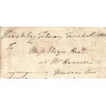 Canning, George (1770-1827) British Prime Minister 1827. Signed Envelope Front Addressed By Him.