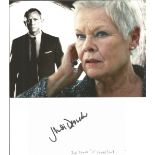 Judi Dench Actress Signed Card With James Bond 007 Photo £10-12. Good condition. All autographs come