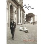 Andrea Bocelli signed 6x4 black and white photo. Good condition. All autographs come with a
