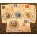 Benham FDC Millennium collection 4 covers Travellers February includes Captain James Cook