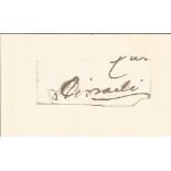 Disraeli Signature. Slight Smudging To 'D'. Laid Down. Good condition. All autographs come with a