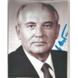 Mikhail Gorbachev signed 7x5 black and white photo. Mikhail Sergeyevich Gorbachev[c] (born 2 March