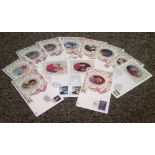 Royal FDC collection includes 12 covers include images of the Royal family with postmarks from