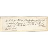 Duke of Wellington. A. N. S February 1846 Instructing His Porter To Accept A Book And A Parcel Which