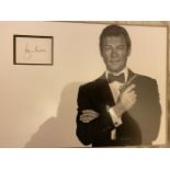 007 James Bond Roger Moore signed display