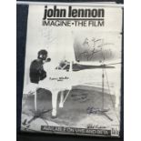 Beatles related multiple signed John Lennon poster.