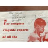 Boxing Joe Louis signed sporting life paper page