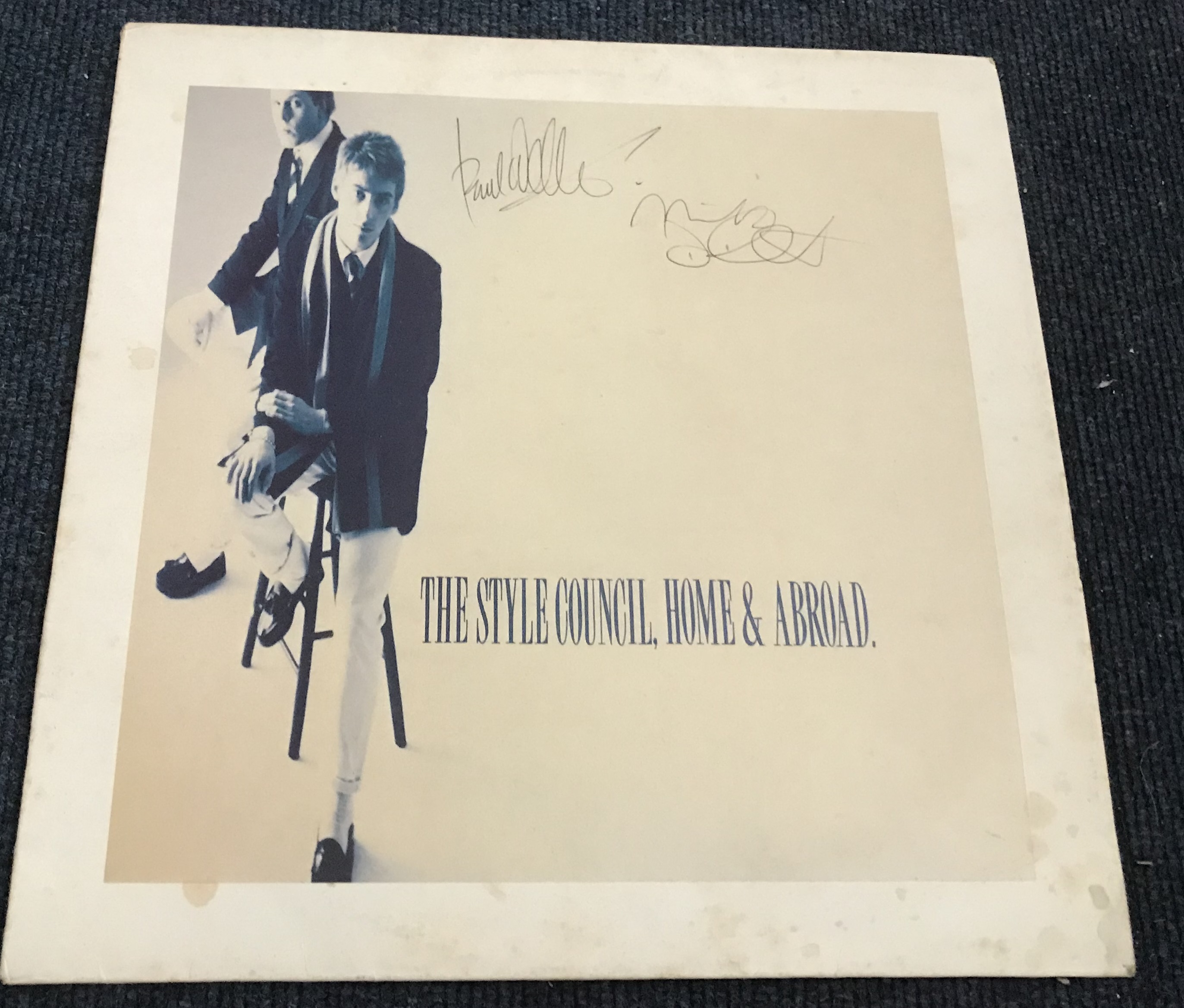 The Style Council Home and Abroad signed 33rpm record cover.