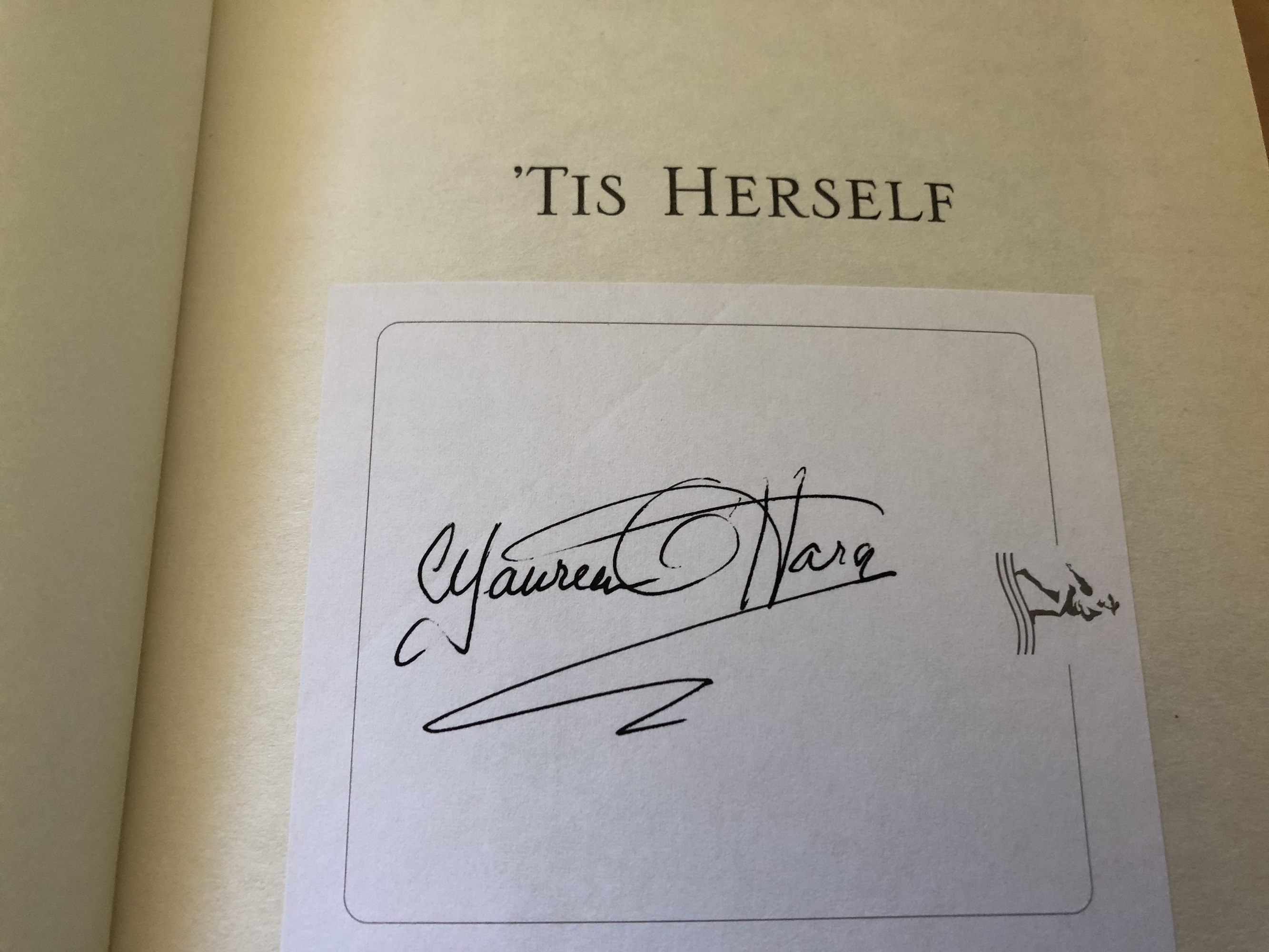 Maureen O'Hara signed book